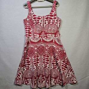 Breakin Loose Swing Dress Floral Pin Up Retro Rockabilly  Red 8 Cotton Blend Red